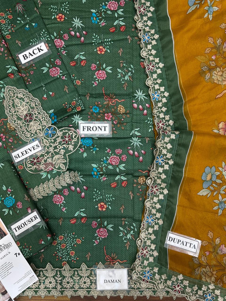 Jawwad Bora Premium Embroidered Lawn Suit with Chiffon Dupatta - Image 5