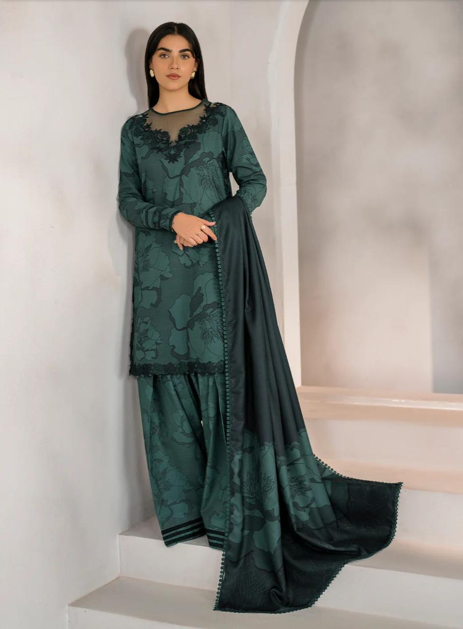 Jawwad Bora Premium Embroidered Lawn Suit with Chiffon Dupatta - Image 11