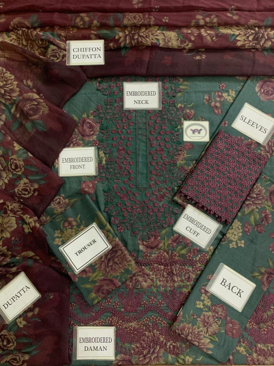 Designer Premium Embroidered Cotton Chikankari Suit -
Brand & Collection Identity: This exquisite ladies suit
