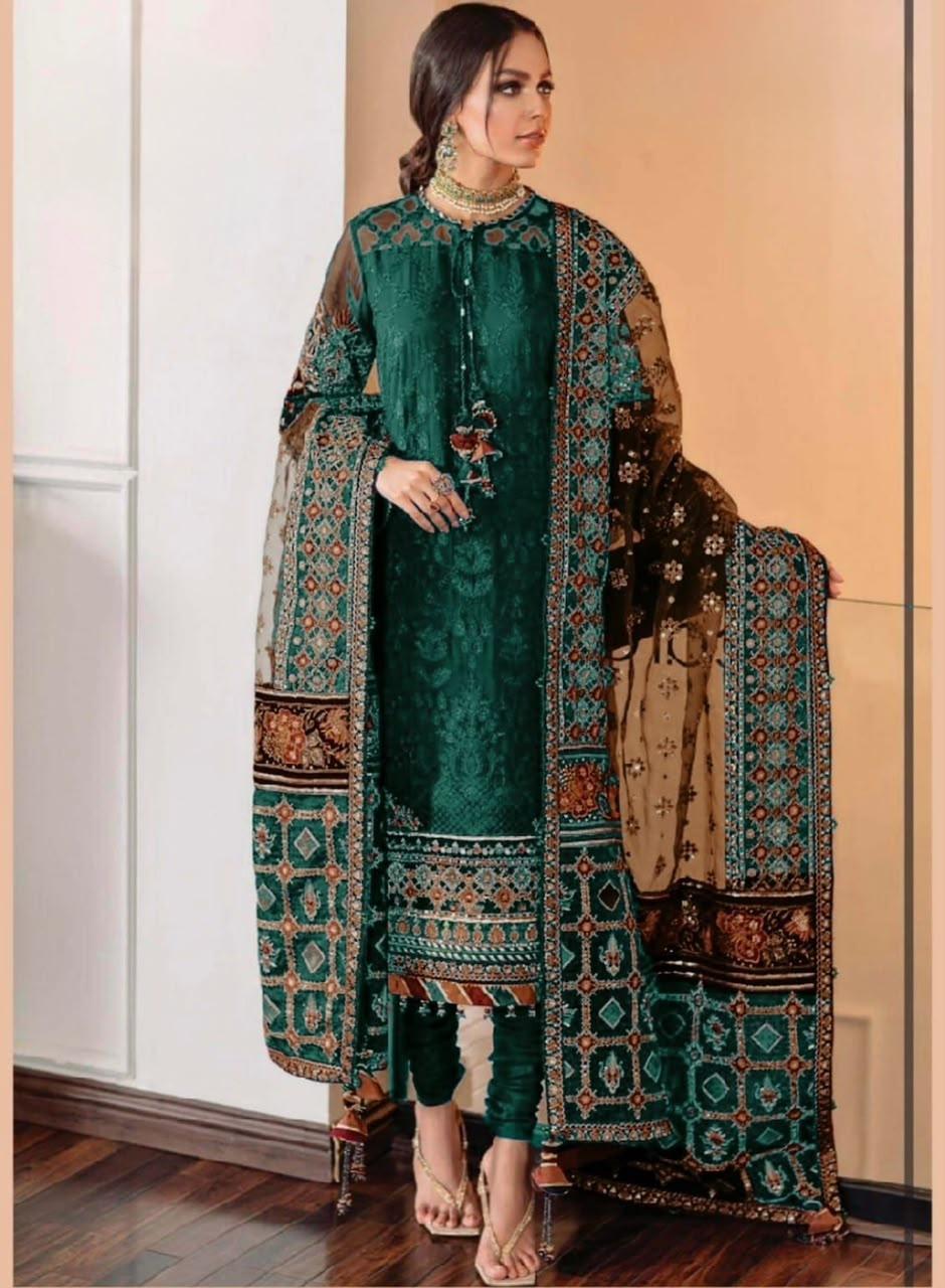 ELA Premium Embroidered Chikankari Suit