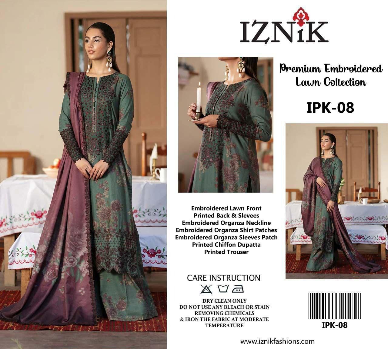 Designer Premium Embroidered Cotton Chikankari Suit - Image 7