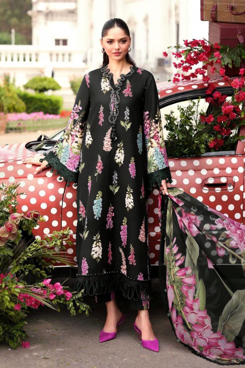 Designer Premium Embroidered Cotton Chikankari Suit - Image 11