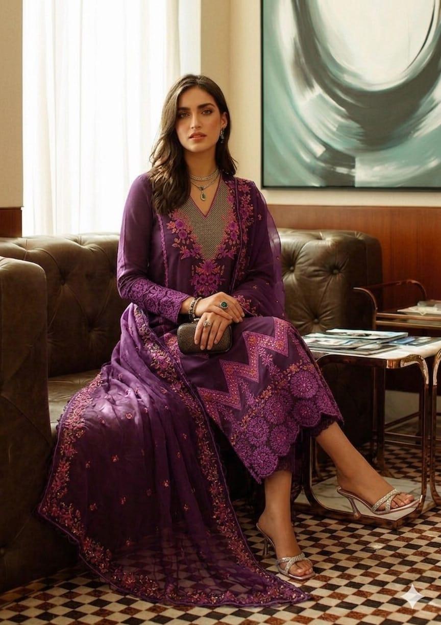 MARIA B. Premium Embroidered Lawn Chikankari Suit