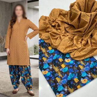 Premium Embroidered Cotton Chikankari Suit