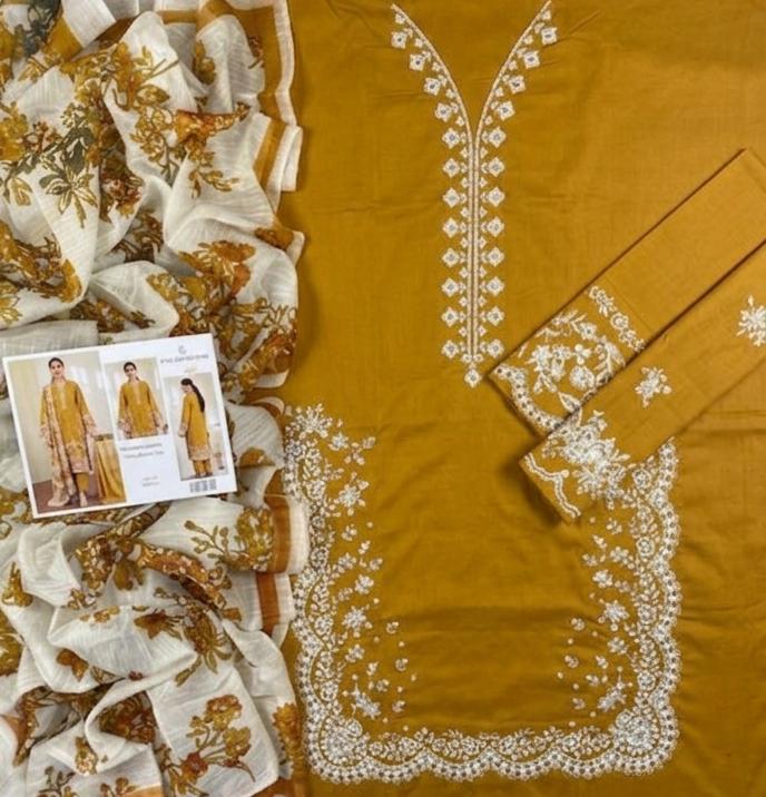 Zara Shahjahan Premium Embroidered Lawn Suit with Digital Print Dupatta - Image 4