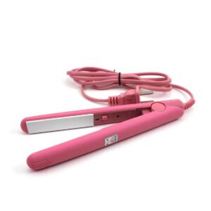 0-14 Mini Hair Straightener & Curler – Dual Voltage 100-240V, 180°C Thermostatic Aluminum Plate, For Dry & Wet Hair, Compact Travel Size (Random Color)