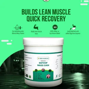 Safoof Mass Gain Herbal Weight Gain Powder Natural Body Mass Support Formula (100g)