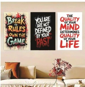 026e8461910d4854b861e8fc83cf4542 Set of 3 Wooden Photo Tile Wall Art Frames (8×11 Inches) – Premium MDF Spiritual Wall Décor with Easy Stick Back