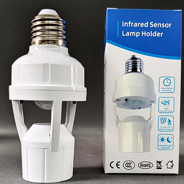 02d553c004f0e24a264aee46cae69f8a Smart Infrared PIR Motion Sensor E27 Bulb Holder | Auto On/Off Socket Switch | Energy Saving Lamp Base