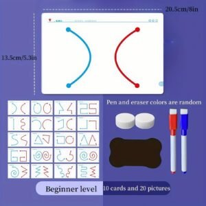 2-in-1 Brain Development Training Kit – Reusable Finger Maze & Pen Control Workbook for Kids & Adults (20 Training Pictures)