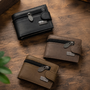049f828e1effb5e3ae76ac5c1c213a00 Premium Men’s Mini Leather Wallet With Zipper & Button | 8 Card Slots | Dollar Size | With Box