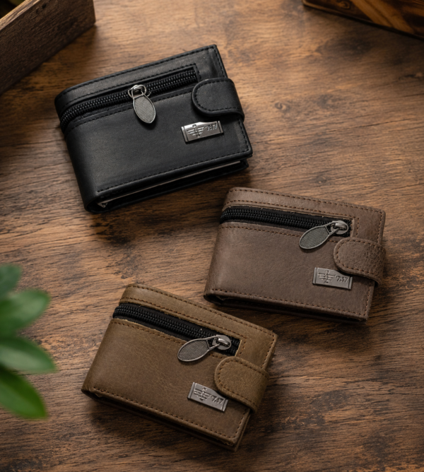 049f828e1effb5e3ae76ac5c1c213a00 Premium Men’s Mini Leather Wallet With Zipper & Button | 8 Card Slots | Dollar Size | With Box