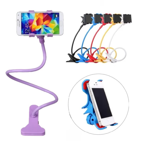 04d8f1f199395b39223688cbd2fa5783 Flexible Snake Mobile Stand – Adjustable Lazy Phone Holder for Desk, Bed & Table (Random Color)