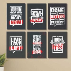 063076b63eff1c01ce8d4ea3a897b56b 6 PC Wall Decor Cardboard Phototiles With Double Sided Back Sticking Build Your Body Gym Quotes