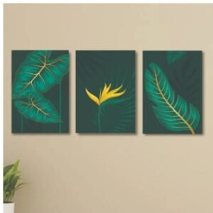 Set Of 3 Sticky Wooden Canvas Frames For Wall Decore Aesthatic Art / Sticky Phototiles For Room Wall Decoration