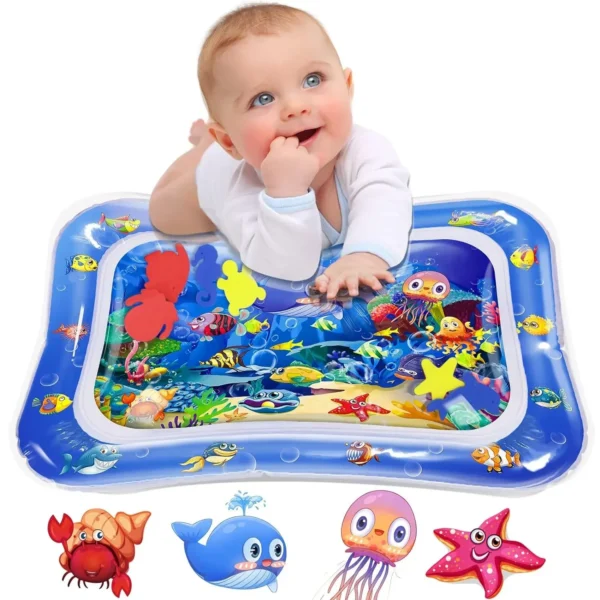 0822e9fe5a40a1d02a3f52d8ea90f5bf Inflatable Water Play Mat – Premium Baby Toy for Infants & Toddlers (3–24 Months), Muscle Strengthening & Sensory Development, 27.4x21.5x2.2 inch (Random Color)