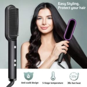 085c798ae82b58083bb0ccbfbbd901cc 909 Hair Straightening Brush | Electric 2‑in‑1 Straightener & Curler | Heating Styling Comb | Quick 3‑Minute Styling