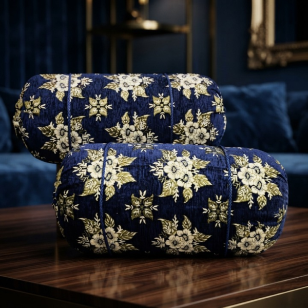 086c269529df4233b006a5b3da835c96 Luxury 2 Piece Soft Velvet Jacquard Gol Pillow Cover Set 36 x 17 Easy Washable Color Fast Navy Blue Floral Design