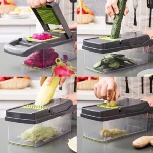 0a6bd0f79b1e37f97c749211237d2da5 Vegetable Chopper 18 Pcs Set Manual Onion Chopper Food Slicer Dicer Grater Potato Cutter With Handle Multi-Function Kitchen Tool