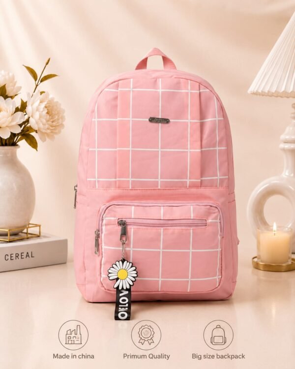 0aad1f442bb0f131a9cc4572f25ee579 Premium Grid Design Backpack for Students | Lightweight School & College Bag