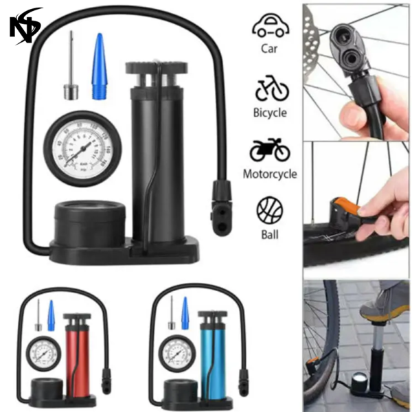 Single Cylinder Foot Air Pump with Pressure Gauge
