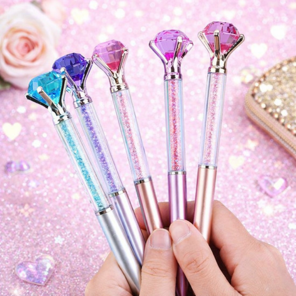 0ad5bc6429250c0959b6f80e010fa09e Happy Valentine's Day Crystal Diamond Gel Pen – Luxury Glitter Ballpoint Pen for Gift, School, Office & Stationery (Random Color)