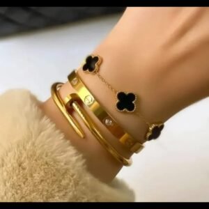 0bb6abaf060a0ea12ddb1d8cf6213046 Stainless Steel 3 Piece Bracelet And Bangle Combo - Durable Elegant Accessory Set For Stylish Layering And Daily Wear