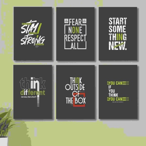 0bc764f4901caee5d1431e4e6c5dad06 6 PC Motivational Quote Wall Decor Cardboard Phototiles Durable Elegant Stylish Inspiring And Unique Decorative