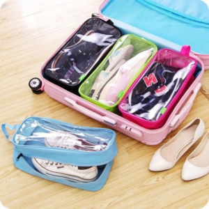 0c19460f0d3eff9e5593cf3c5fb0fea5 Waterproof Travel Shoe Bag – Portable Ventilated Gym Organizer for Sports Shoes, Yoga, Basketball & Football – Odor-Proof (Random color)
