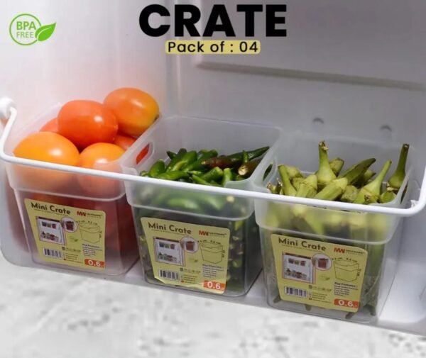 0cf6da5d34be379de65e185eac17eb7e Refrigerator Food Storage Box Set – 4 Pcs Mini Crate Organizers (0.6L Each)