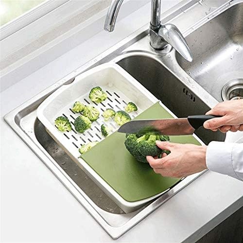 0cf6f03b7fcdabbbd7a05721d66a4ba7 Cutting Boards Kitchen Dining 3-in-1 Kitchen Cutting Board Plastic Cutting Board Block and Drain Basket Storage Box Cutting Mat Kitchen Tool Durable and Non-Greasy Kitchen Tool