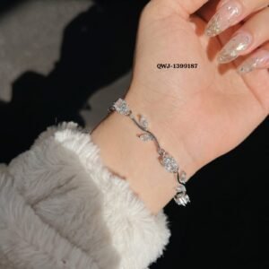 0e493b4d3894fbf9db2a595a4d205e2c Tulip Bracelet – Premium Quality Stainless Steel Elegant Bracelet for Women | Silver Base Without Box