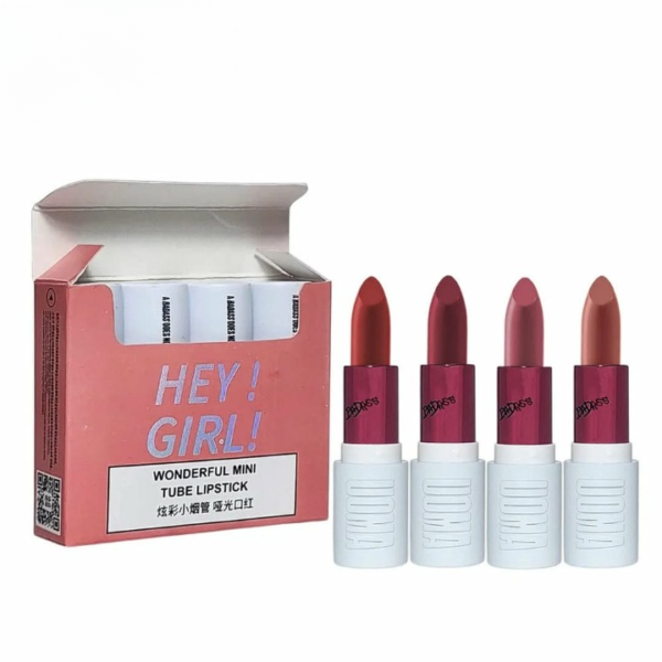 0f18471fa870d3b8af206ffddf72eab4 HengFang Hey Girl Mini Velvet Matte Lipstick Set | High Pigment Long-Lasting Lip Color | Pack of 4 Shades