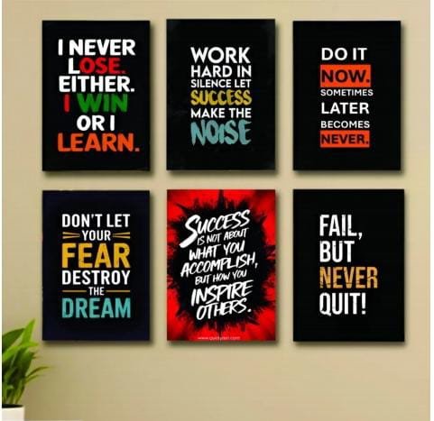 11149821b8607e6a9c58dd27fbc9204c Set Of 6 Motivational Quotes Wooden Frames For Wall Decoration Sticky Photo Tiles With Double Tape Strong Build Elegant Finish Reliable Utility Compact Style Perfect Choice For Inspiration