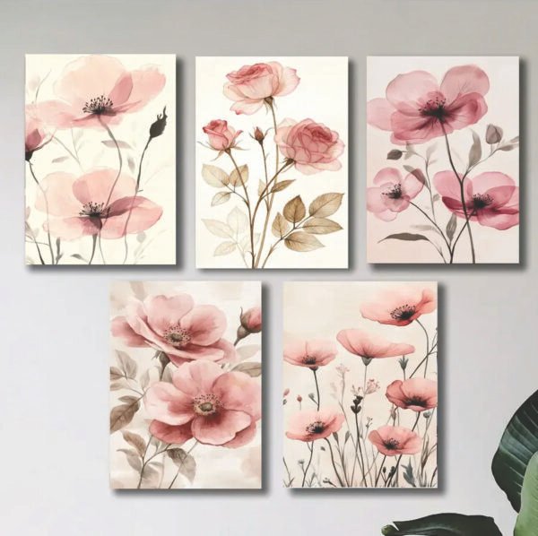 Set of 5 Premium Wall Art Photo Tiles – Modern Home Decor Sets 8x11
