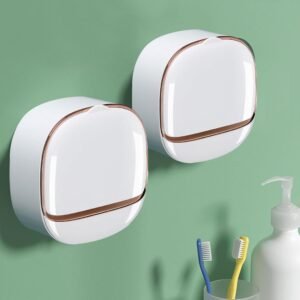11eb34921bc284af27c1d4ea477415eb Luxury Soap Holder With Drain Tray – Wall Mounted Soap Case Box Designed To Keep Your Soap Bars Dry And Long Lasting (Random Color)
