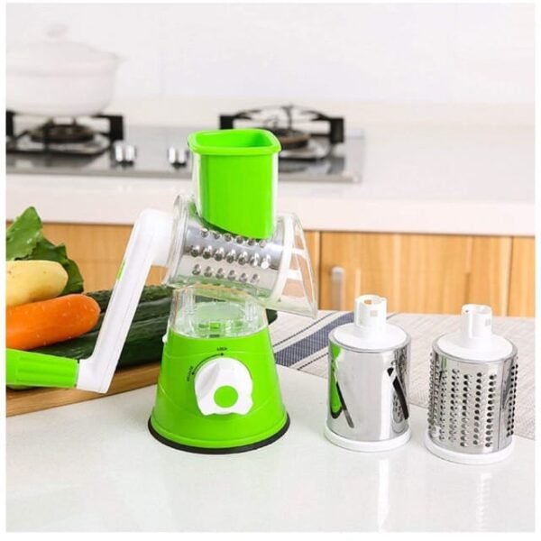 125401488d1e1ee884ed105efec43db2 Multifunctional Hand Crank Drum Vegetable Cutter And Kitchen Grater With Interchangeable Blades