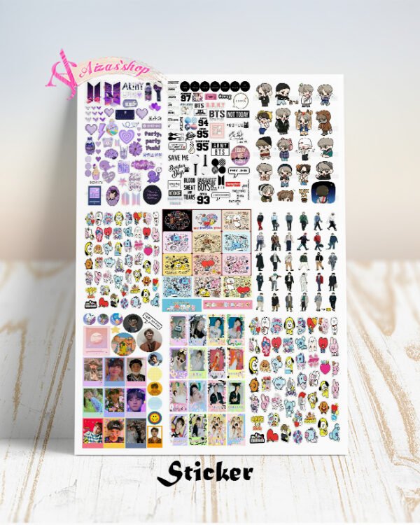 12f85d37fabedd360b22efee79308e04 BTS Sticker Sheet Uncut 11x8Inches – High Resolution Decorative Stickers for Journals, Laptops, Phones, Scrapbooks & DIY Crafts