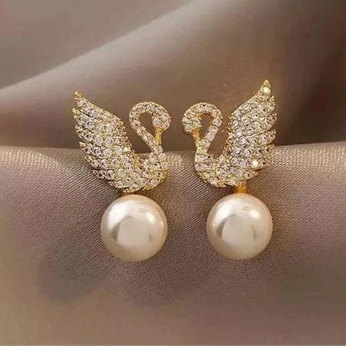 12ff5506f68cf59ca752cd9d4da6fb24 ZJE-911 Swan Pearl Earrings – Elegant Korean Style Jewellery , Stylish Accessory for Women