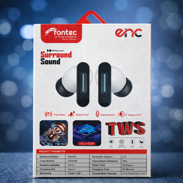 14db94eb1499a9454dbca6f00e9f2fcc Fontec Winner True Wireless Earbuds – Bluetooth 5.3 Gaming Airbuds with ENC Noise Reduction, RGB Light & Up to 30 Hours Playtime (White)