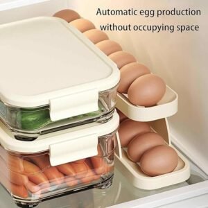 168c2034f7c40337877219f5f8ae5fb5 15 Egg Storage Box Rolling Design Space Saving PP Refrigerator Organizer Multi Layer Egg Holder