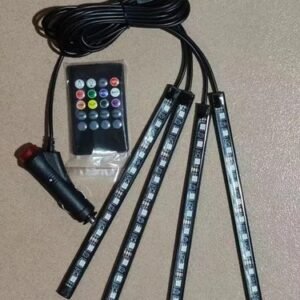 170b9766c221a41effead8da4fe7187c Car Interior LED Atmosphere Light with Remote Control – Multi-Color Music Sync Ambient Strip Lamp (12V)