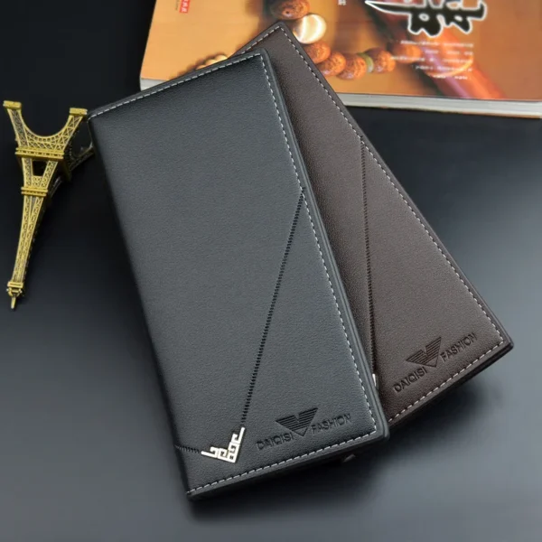 175264102e76872b14227507eb5126a7 Men's Imported Long Leather Wallet Clutch with Metal Corner Accent