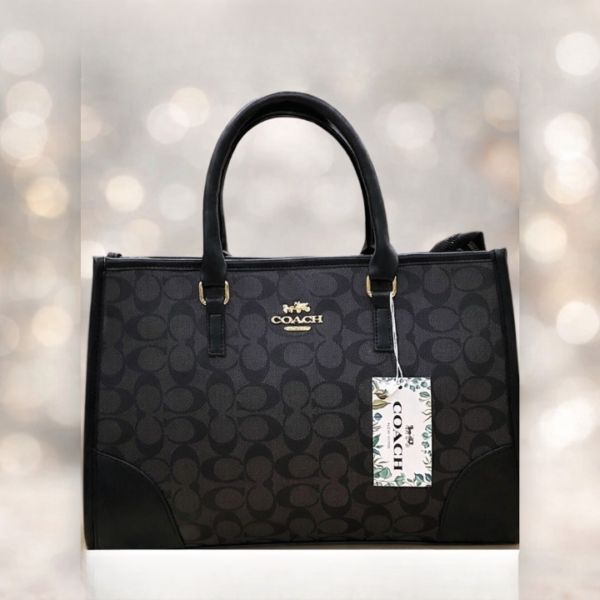 180e260b1e8f203f1655dc0a16827ca8 Coach Signature Print Tote Bag for Women with Double Top Handles and Spacious Everyday Carry Design