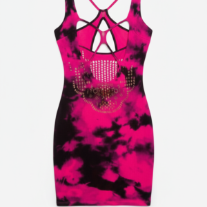 1837a3f36b154b67c366566cc78a7237 Exotic Criss-Cross Neck Tie-Dye Stocking Night Dress for Women | Seamless Mesh Nighty (Free Size)