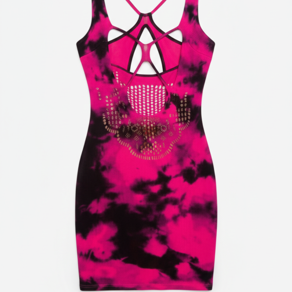 1837a3f36b154b67c366566cc78a7237 Exotic Criss-Cross Neck Tie-Dye Stocking Night Dress for Women | Seamless Mesh Nighty (Free Size)