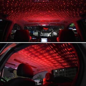 LED Galaxy Star Light  – USB Powered Rotating Starry Sky Laser Night Light For Bedroom Car Roof And Ceiling Decoration – Red Color