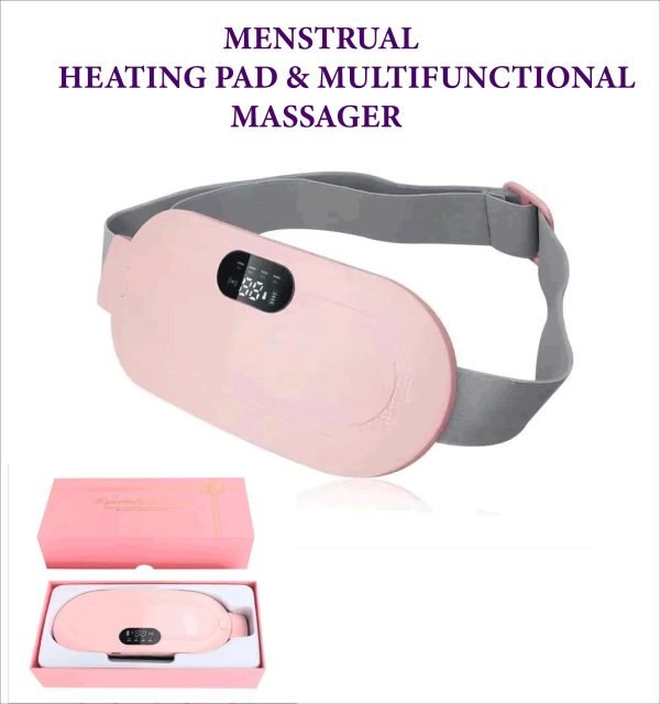 1a1338c6bfd06c3e9685847a473ec18e Portable Menstrual Heating Cramp Pad Belt for Women – Electric Period Pain Relief Massager with 3 Heat Levels & 4 Massage Modes - With Box | Period Cramp Belt