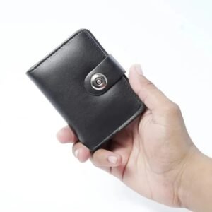 1aa54efd3600d10254db284c49afe656 Boy's Leather Wallet Black Mustard Brown Snap Closure Compact Bifold Wallet for Kids & Teens