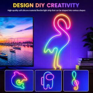 Neon Lights RGB LED Strip - 1 x 5m Neon LED Strip, 1 x Remote, 1 x Controller